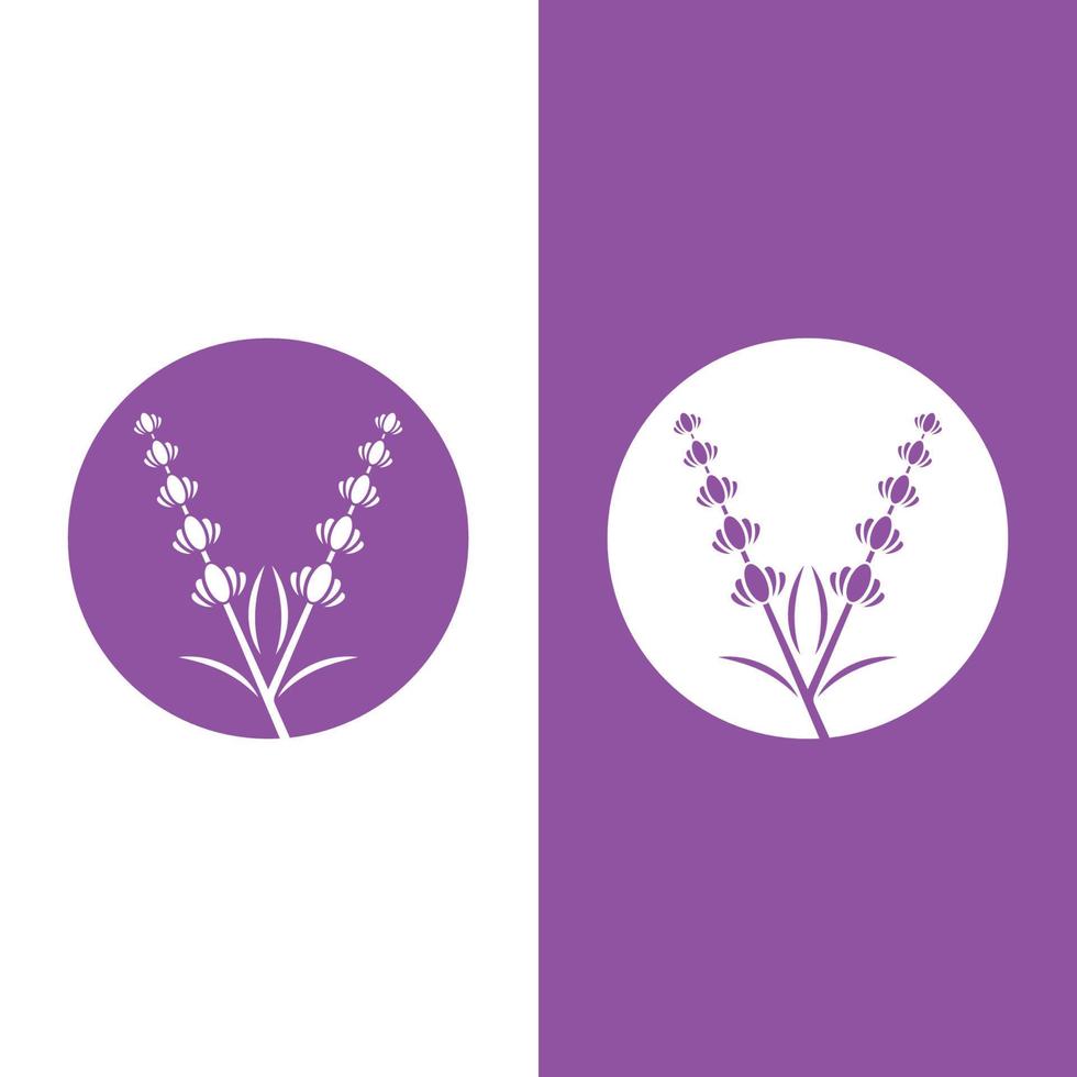 vector de logotipo de flor de lavanda fresca