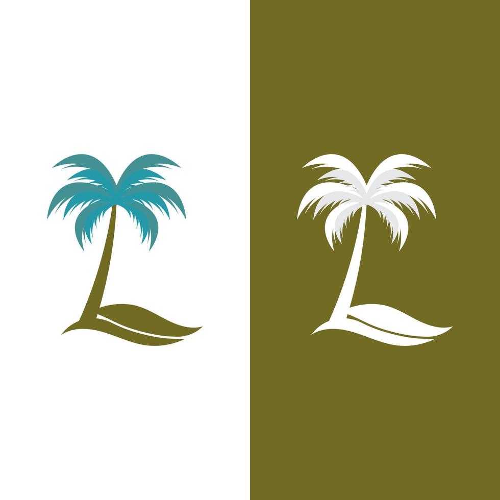 Palm tree summer logo template vector