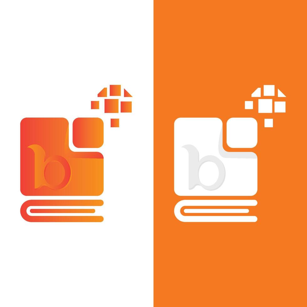 Digital book logo icon technology vector