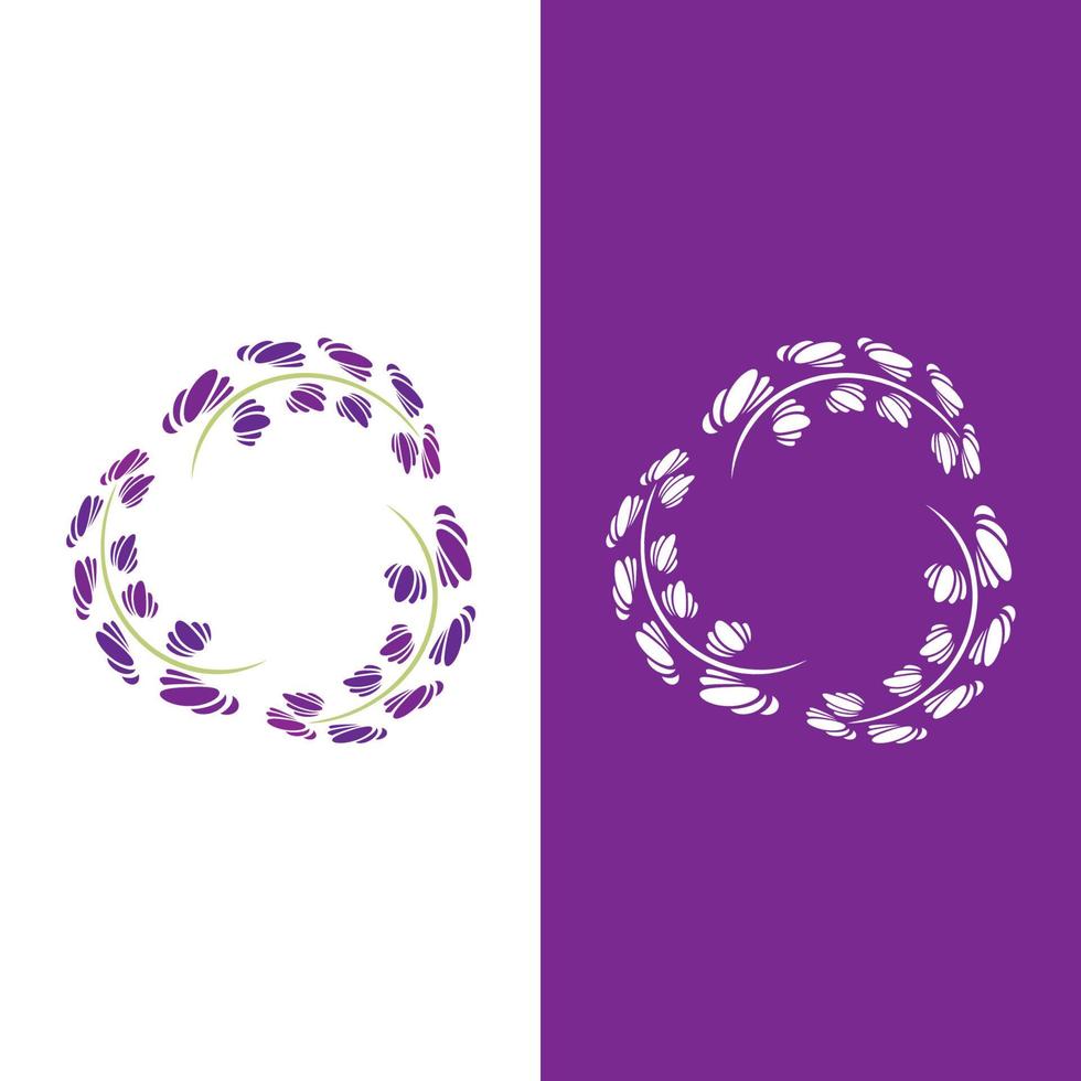 vector de logotipo de flor de lavanda fresca