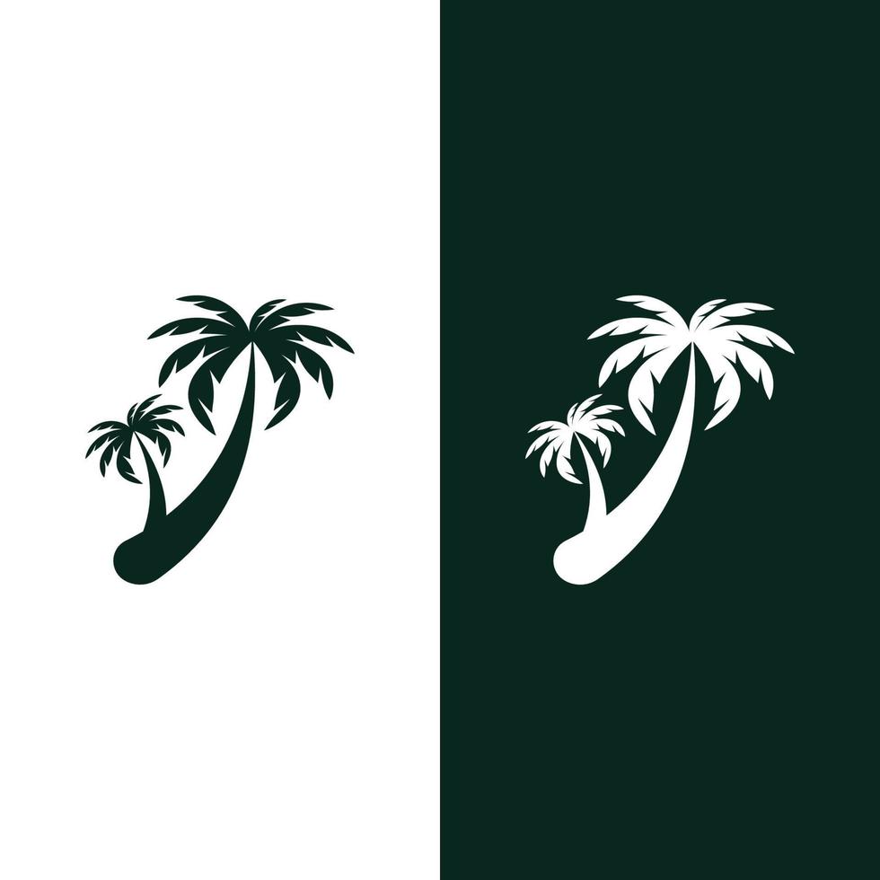 Palm tree summer logo template vector