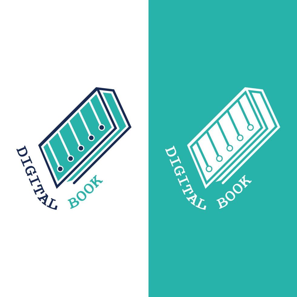 Digital book logo icon technology vector