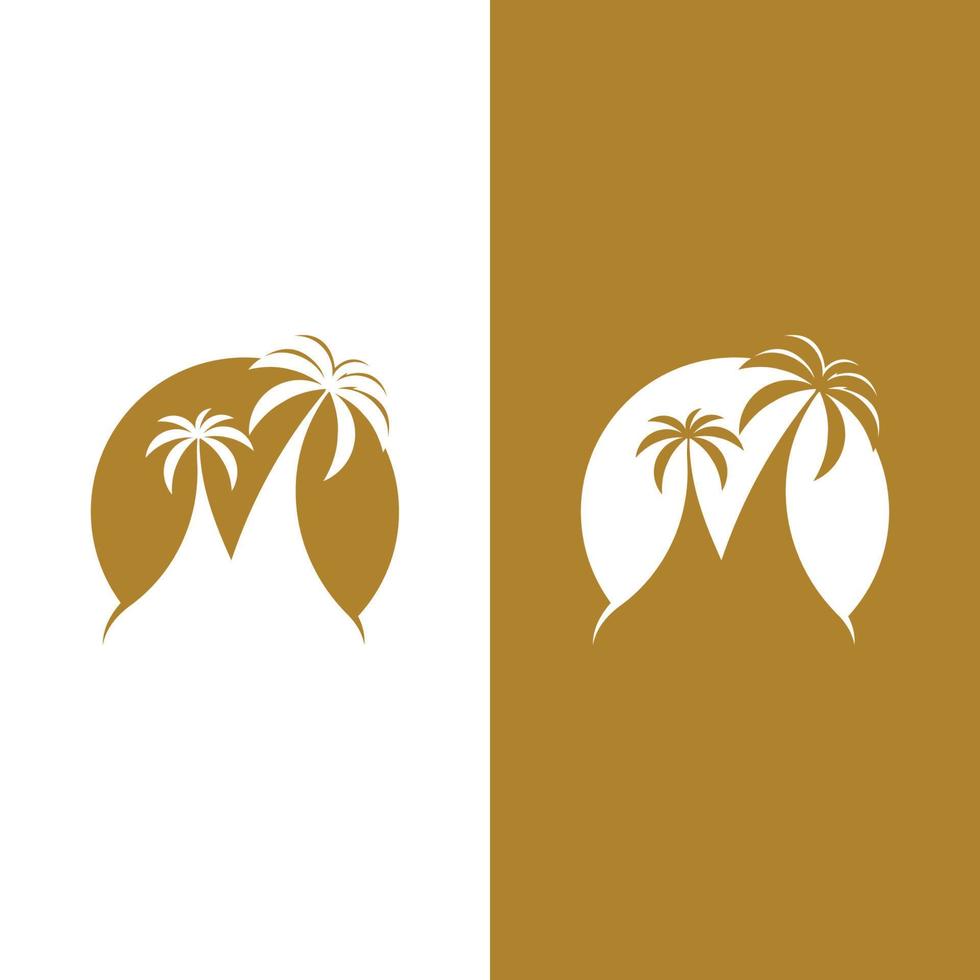 plantilla de logotipo de verano de palmera vector