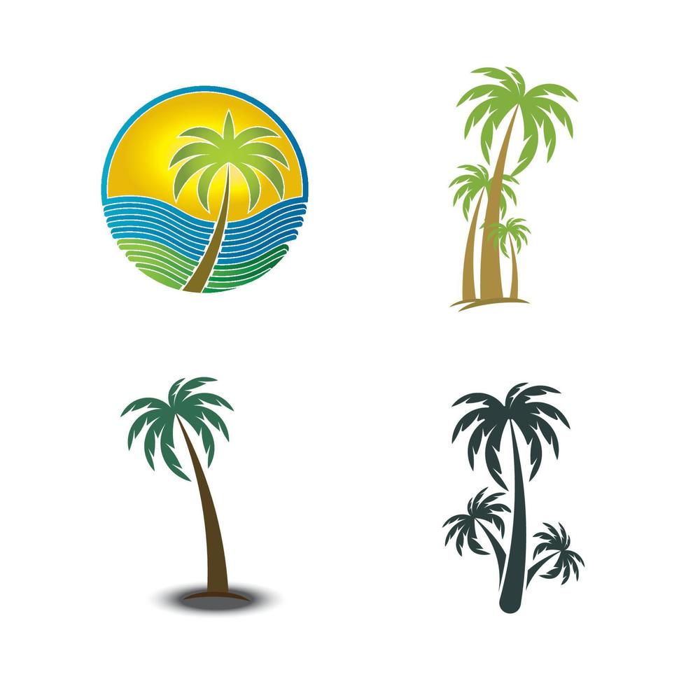 Palm tree summer logo template vector