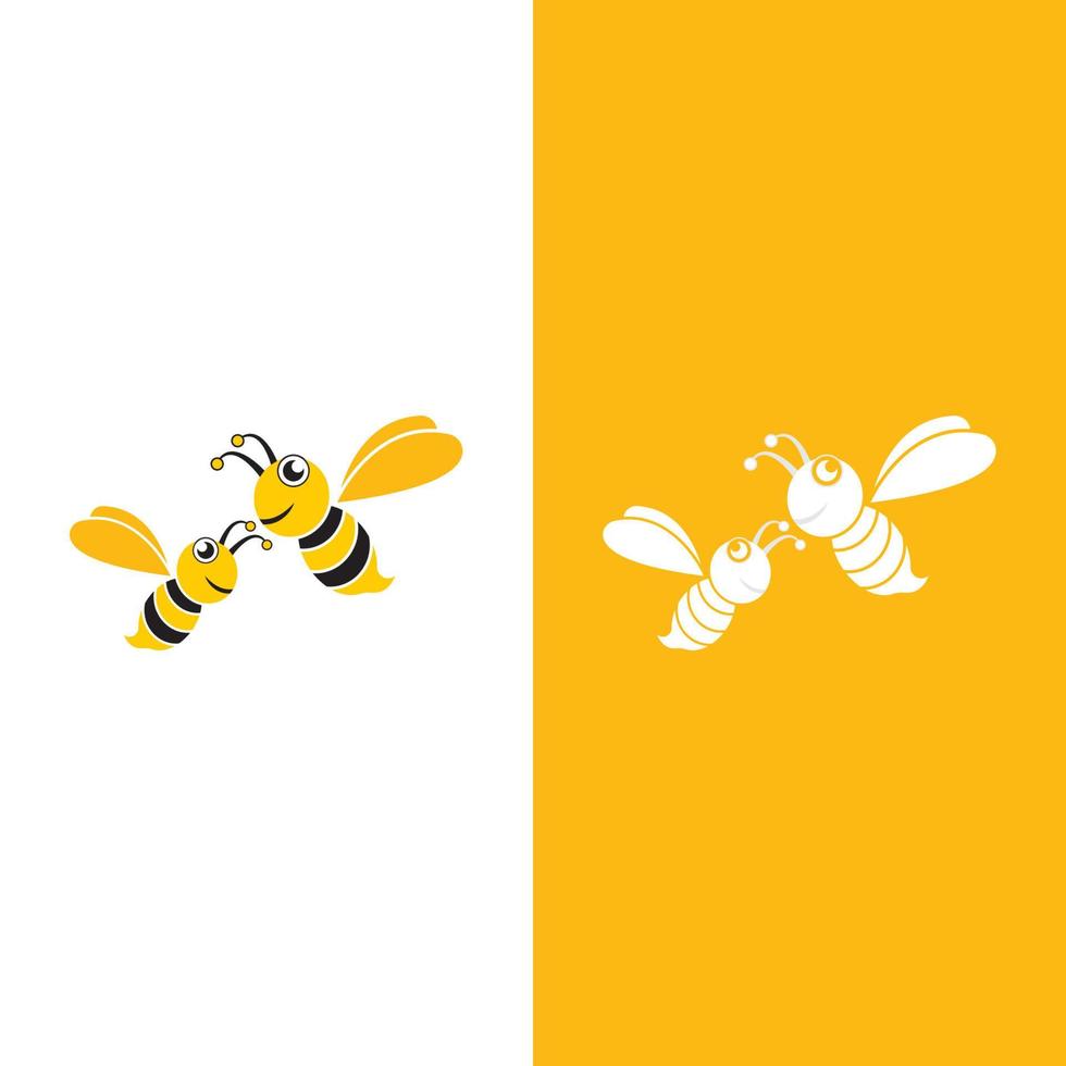 abeja logo vector icono ilustración