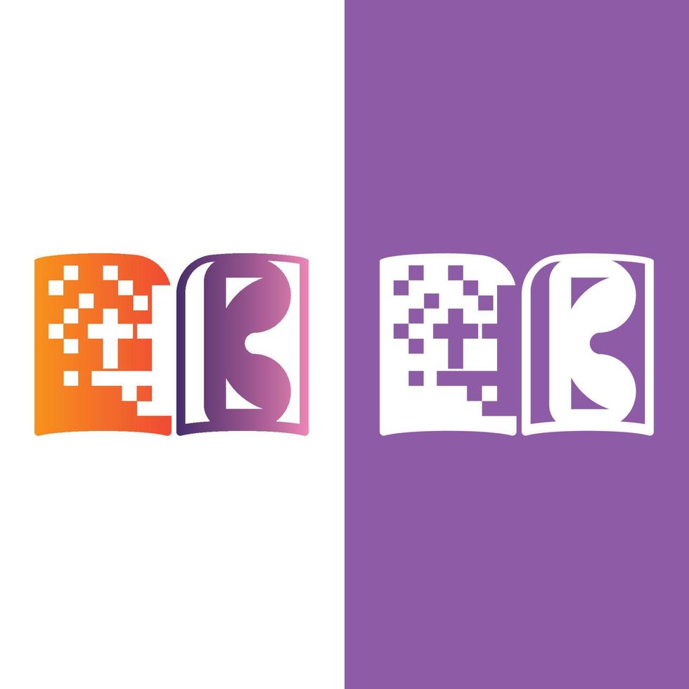 Digital book logo icon technology vector
