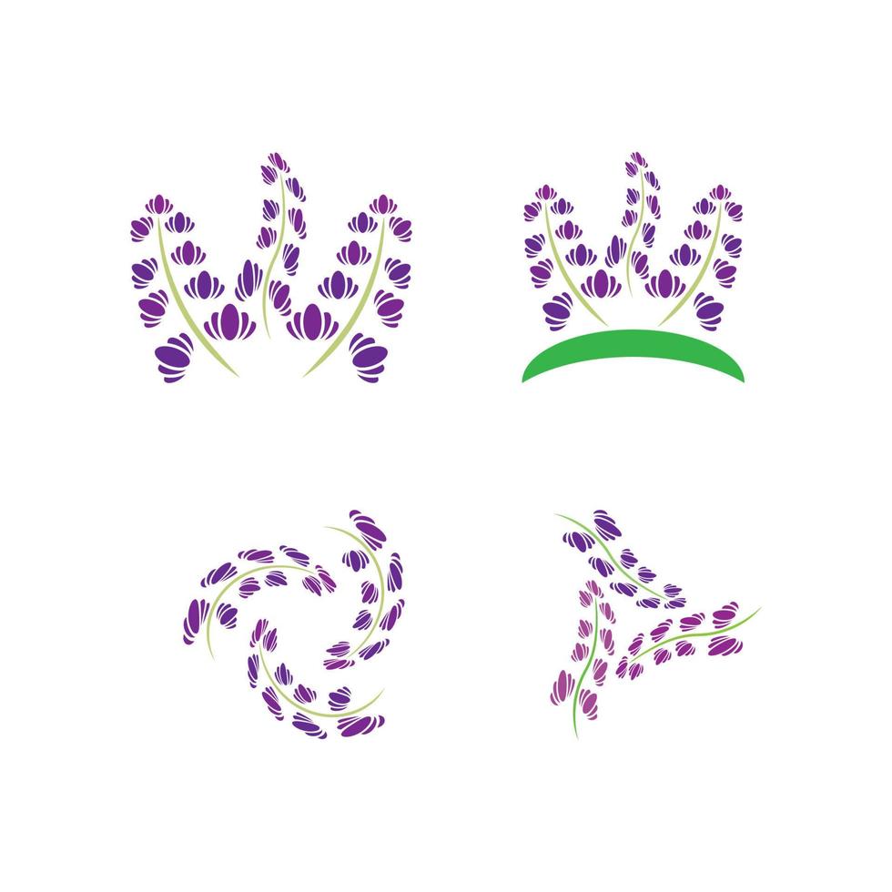 vector de logotipo de flor de lavanda fresca