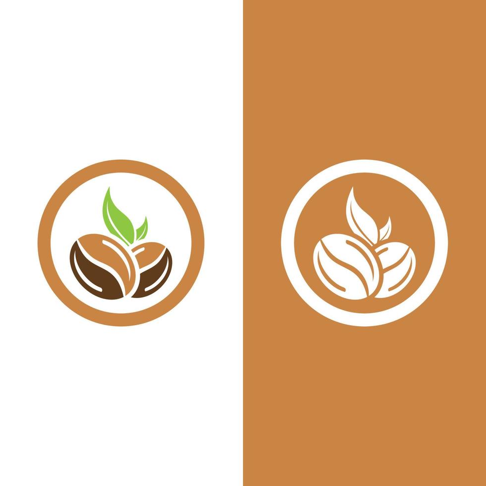 plantilla de vector de icono de grano de café