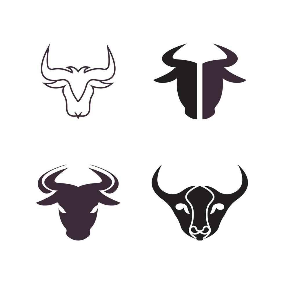 icono de vector de logotipo de cabeza de toro