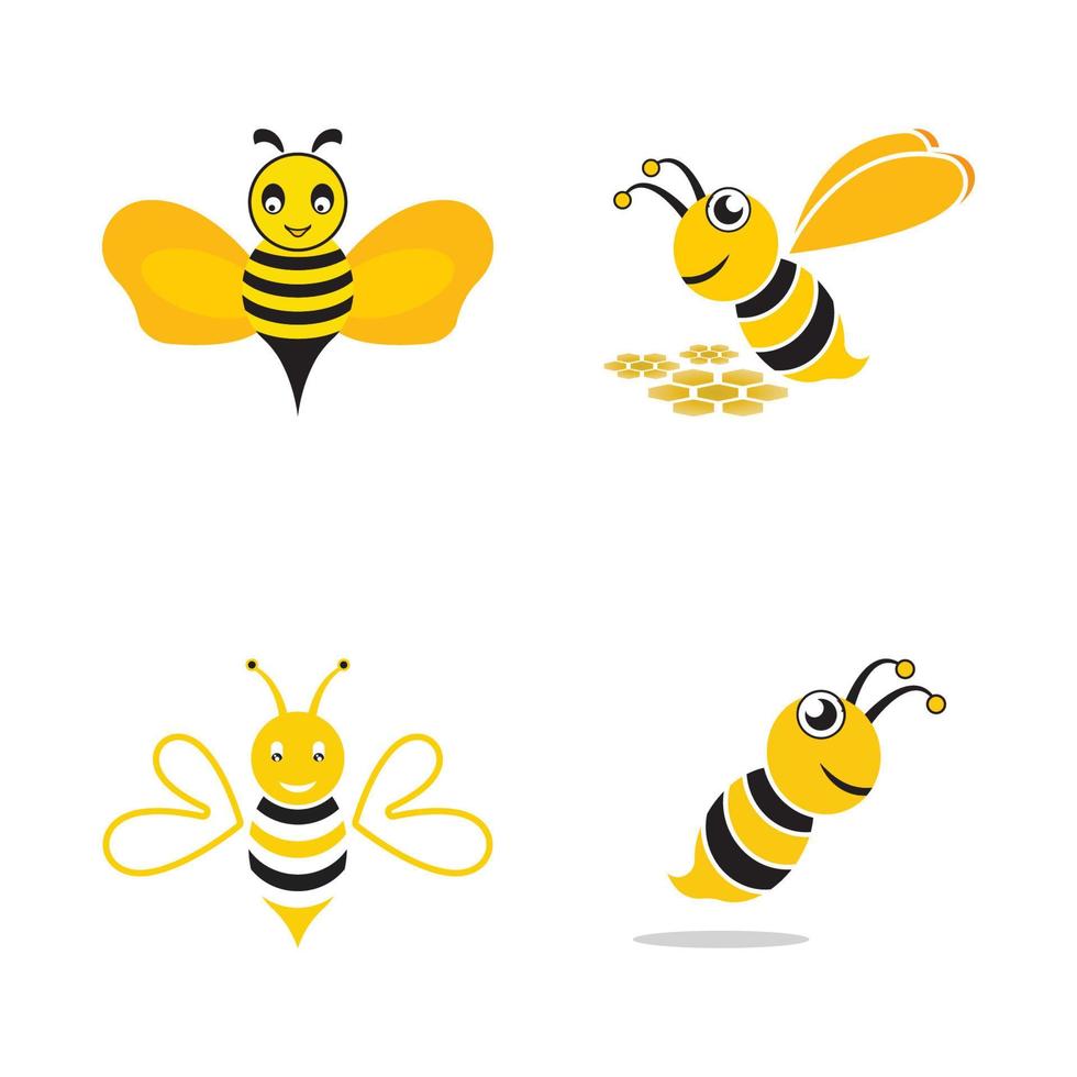 Bee logo vector icon illustration