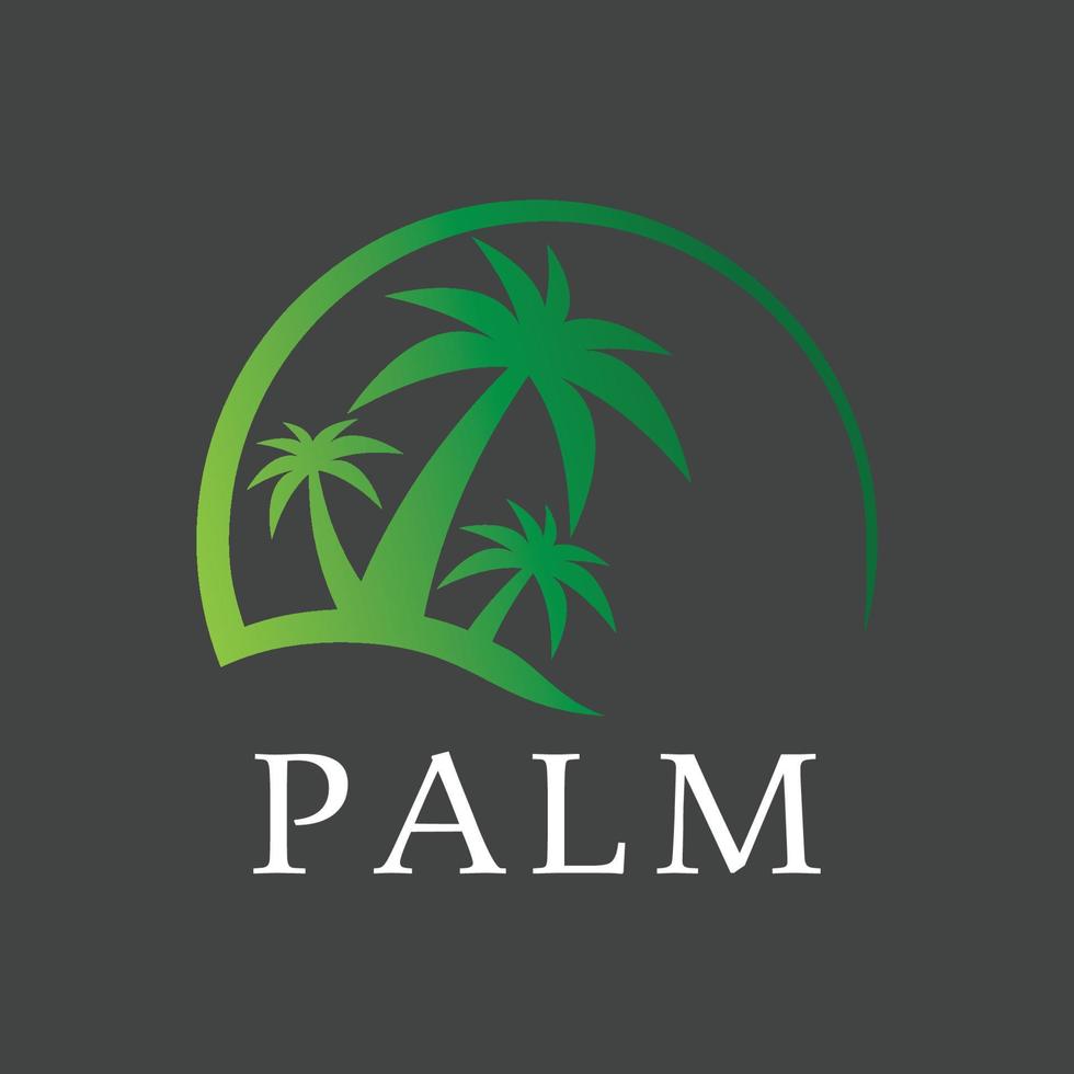 Palm tree summer logo template vector