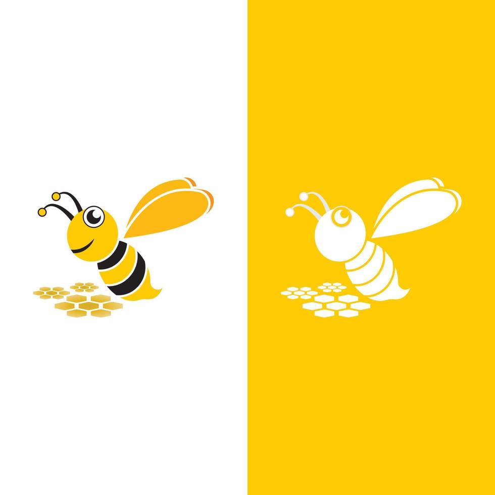 Bee logo vector icon illustration