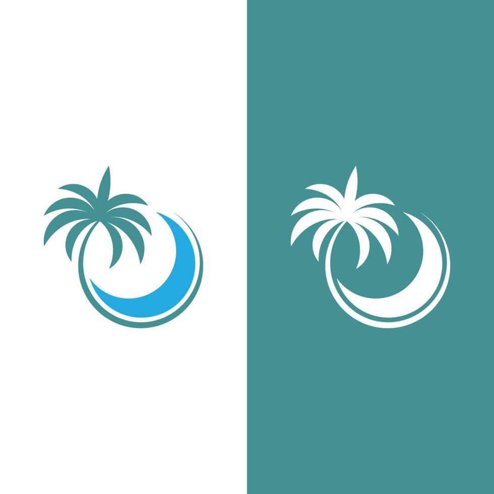 Palm tree summer logo template vector