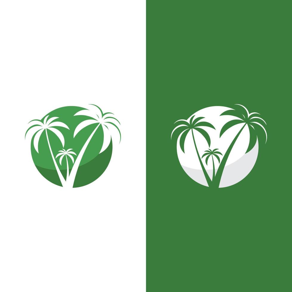 Palm tree summer logo template vector