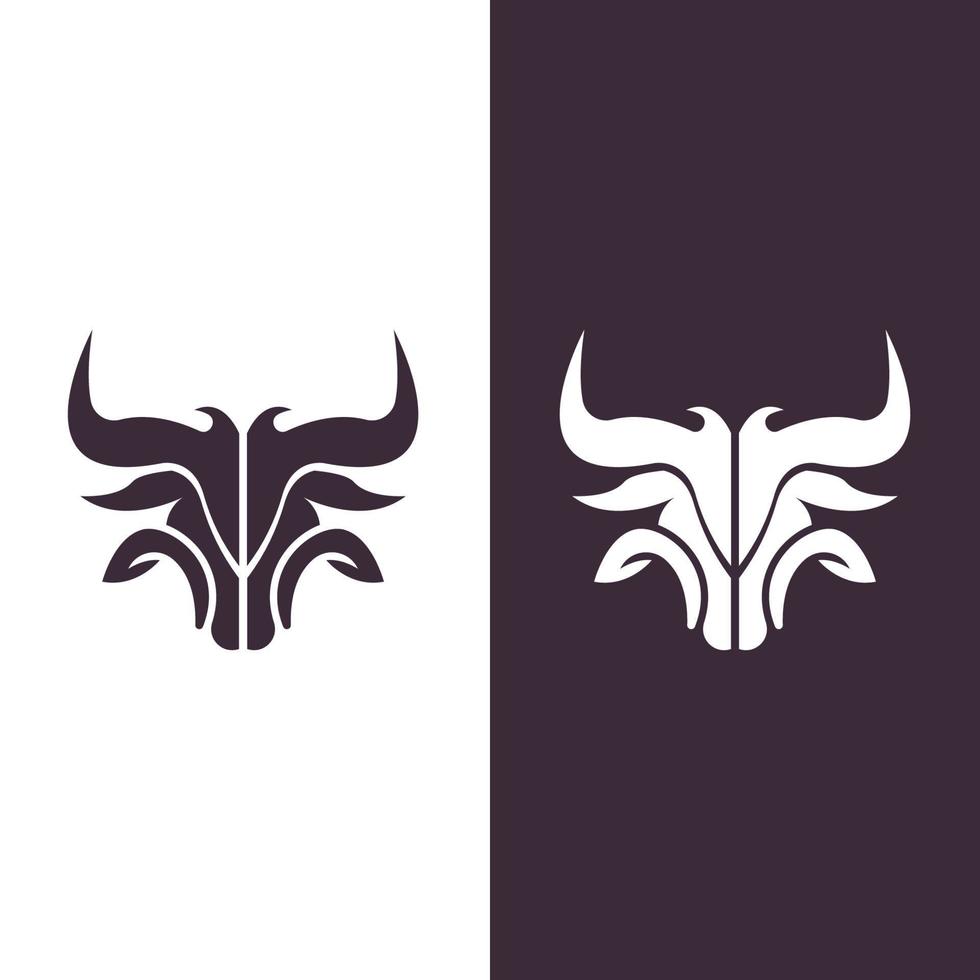 icono de vector de logotipo de cabeza de toro