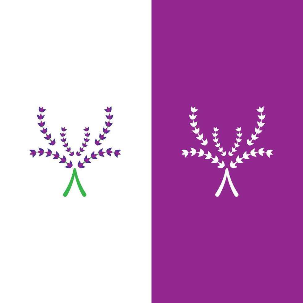 vector de logotipo de flor de lavanda fresca