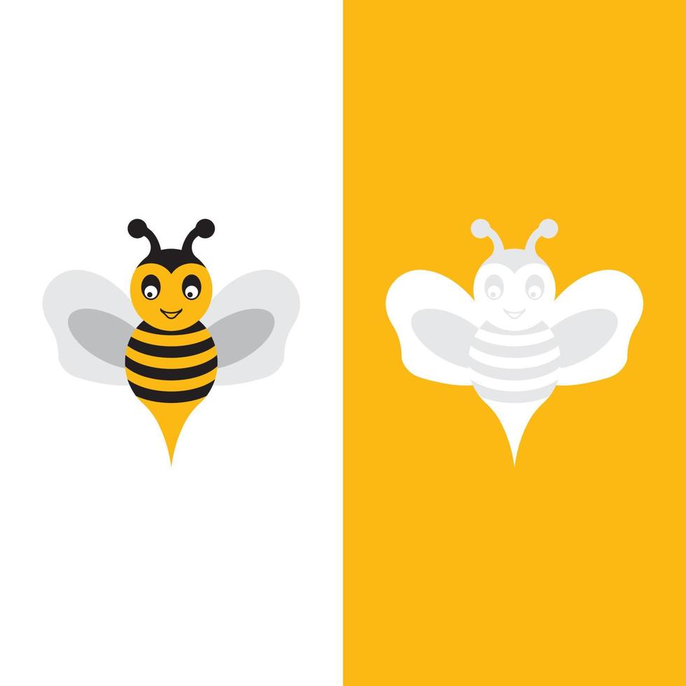 abeja logo vector icono ilustración