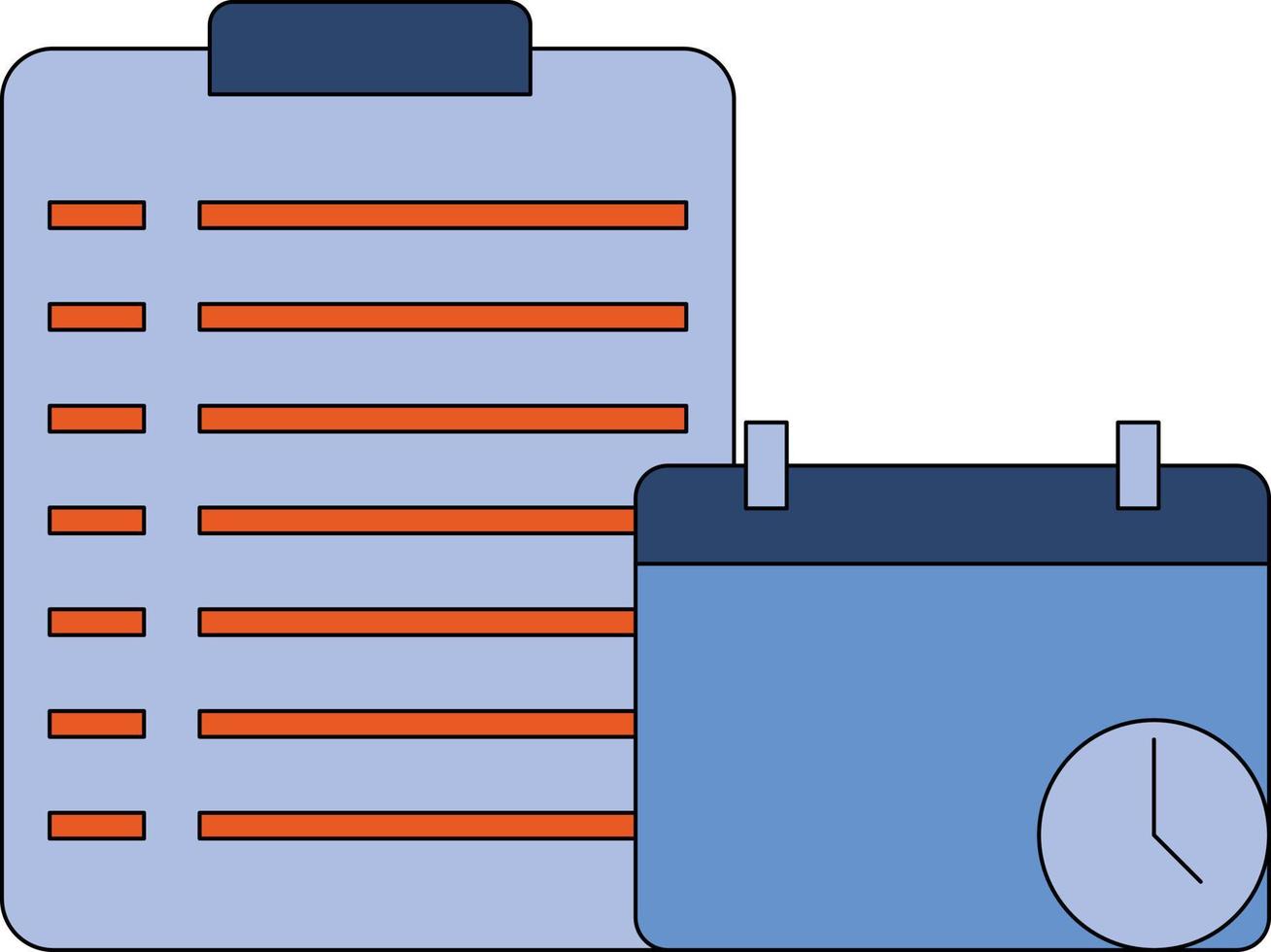 hay un calendario y un portapapeles. vector