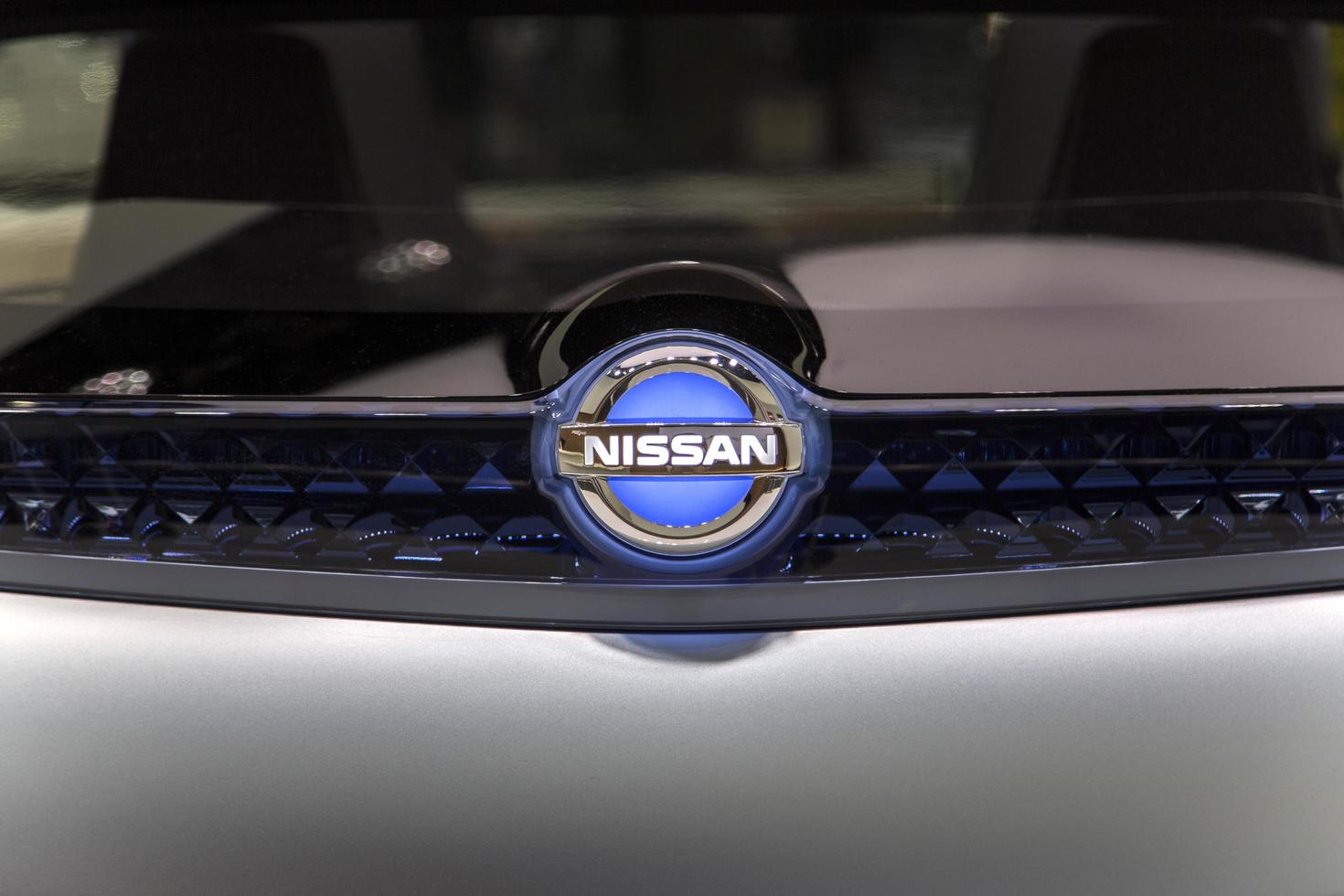 Tokyo, Japan, 2016 - Detail of the Nissan car in Tokyo, Japan. Nissan is a Japanese multinational automobile manufacturer headquartered in Nishi-ku, Yokohama photo