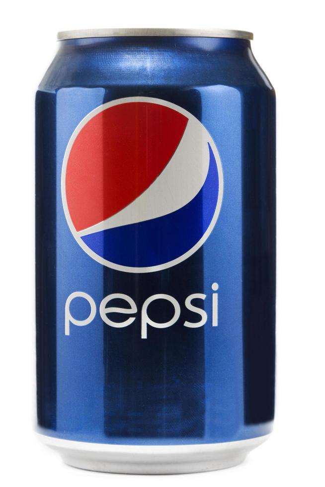 Belgrade, Serbia, 2014 - Can of Pepsi in studio. Pepsi is a carbonated soft drink created and developed in 1893 by  PepsiCo. photo