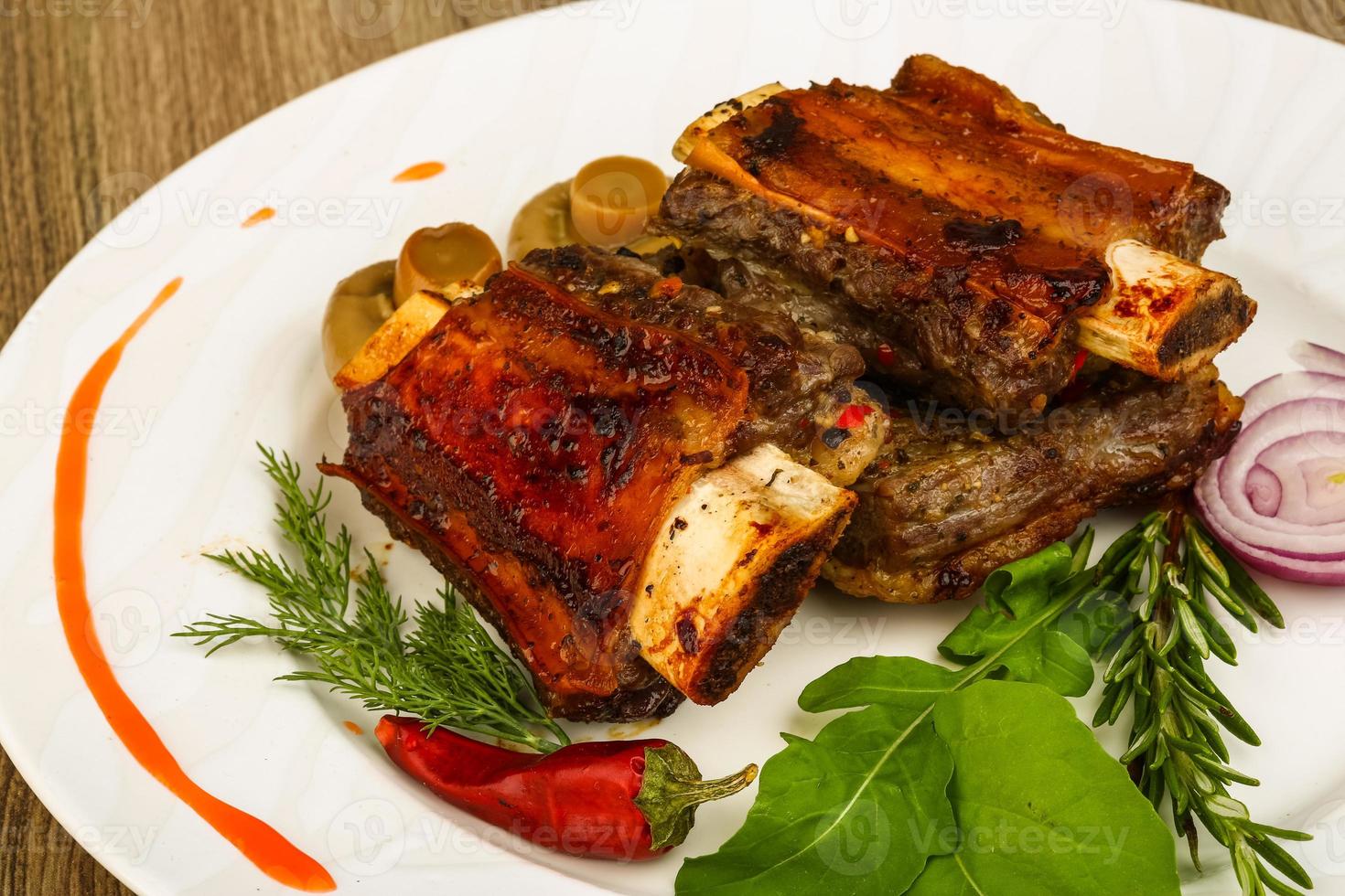 Roasted beef ribs photo