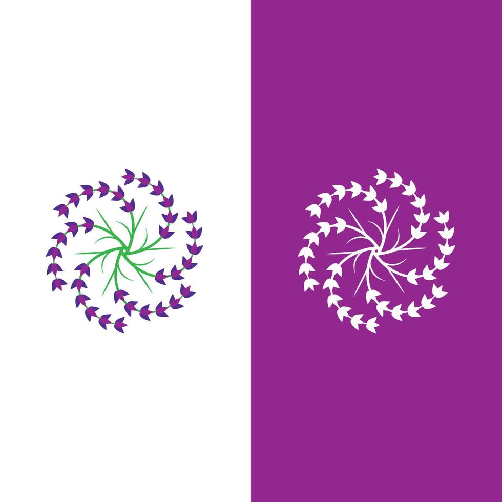 vector de logotipo de flor de lavanda fresca