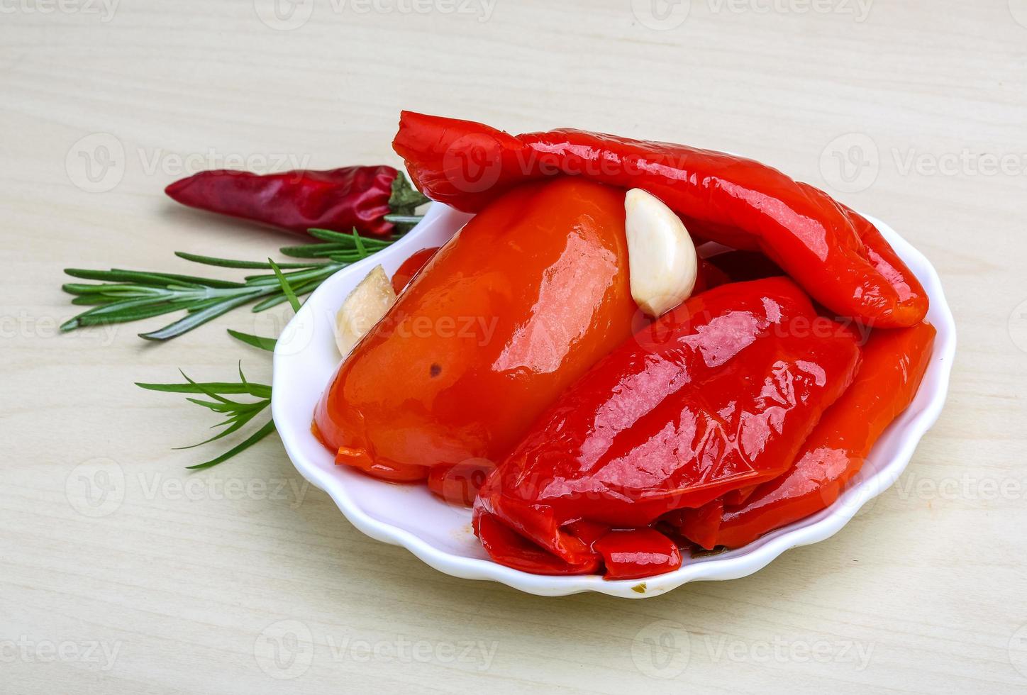 Marinated red pepper photo