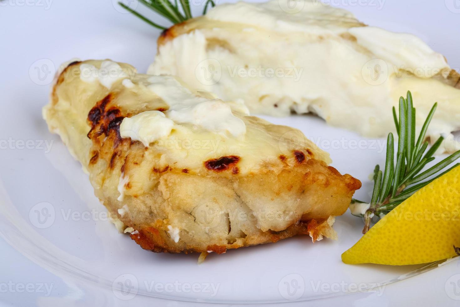 Baked perch fillet photo