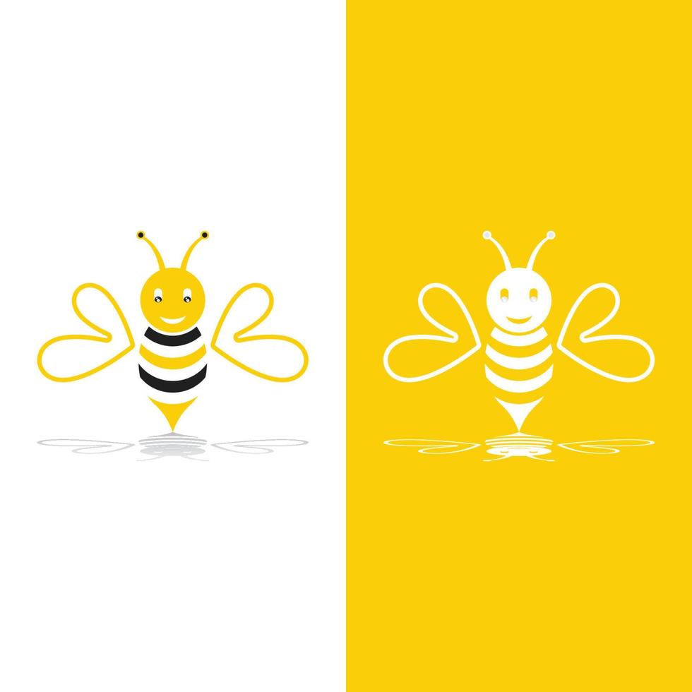 abeja logo vector icono ilustración