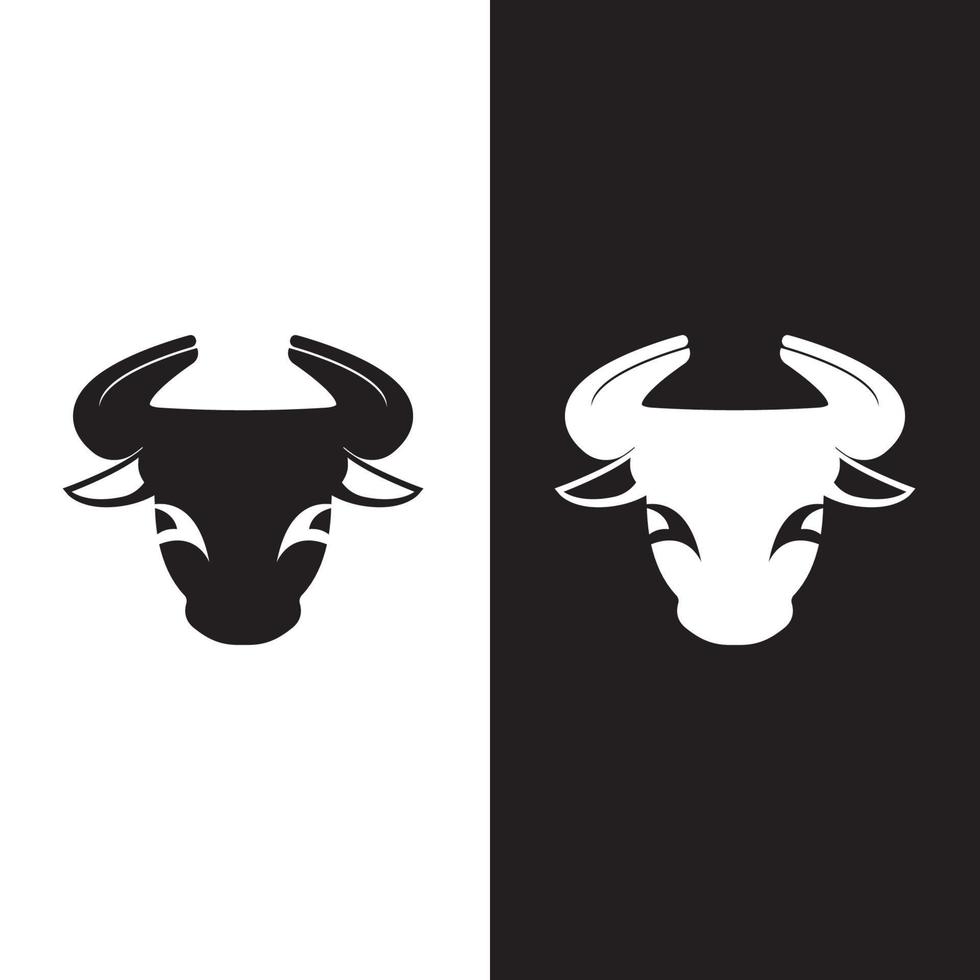 icono de vector de logotipo de cabeza de toro