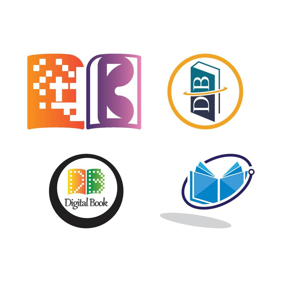 Digital book logo icon technology vector