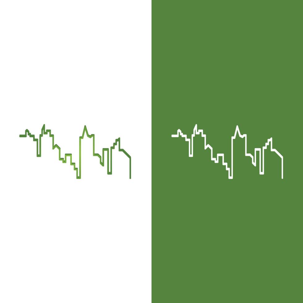 Modern City skyline illustration in flat design vector