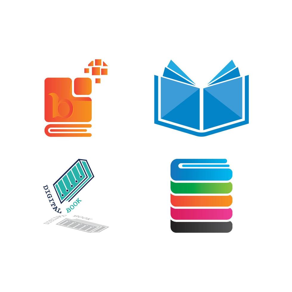 vector de tecnología de icono de logotipo de libro digital