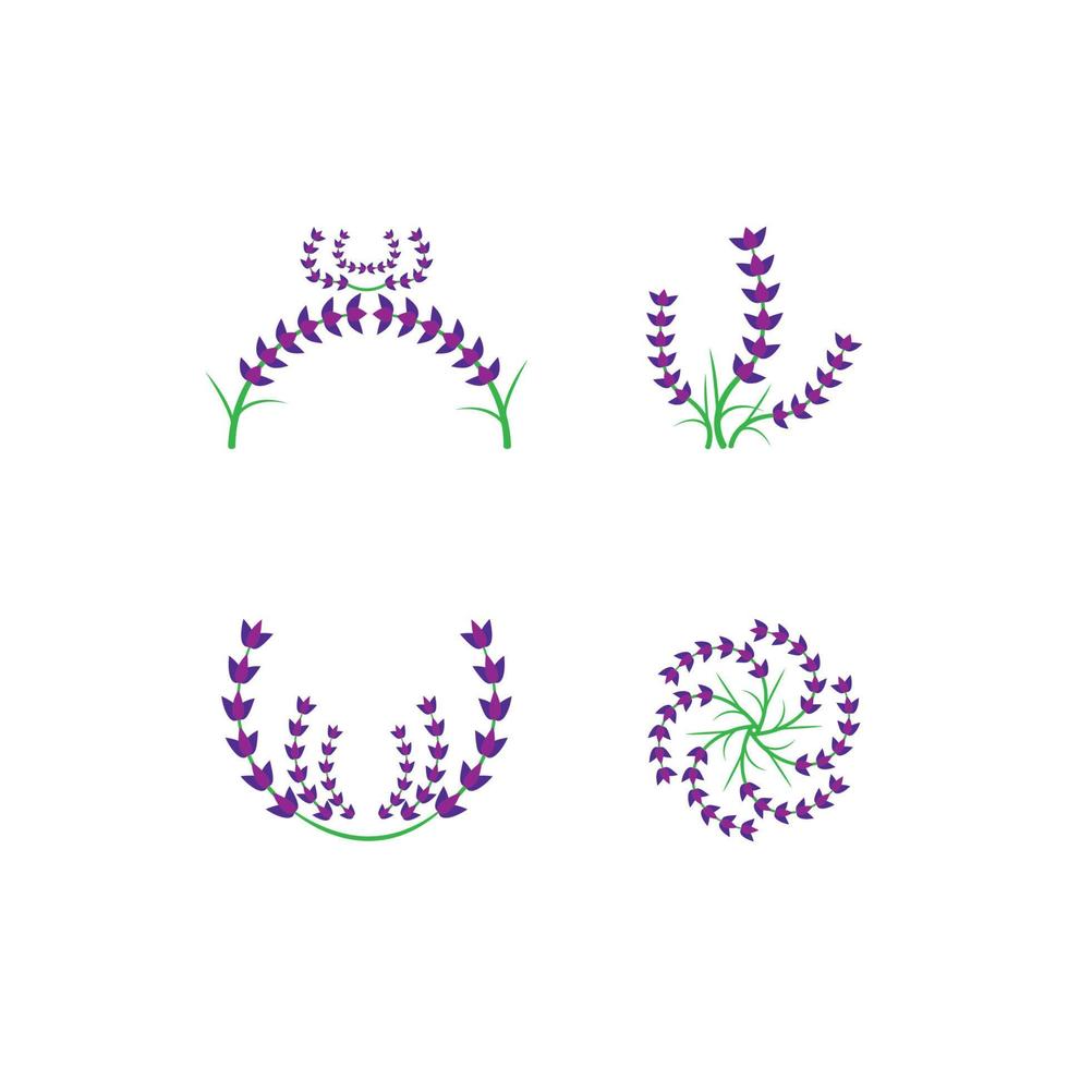 vector de logotipo de flor de lavanda fresca