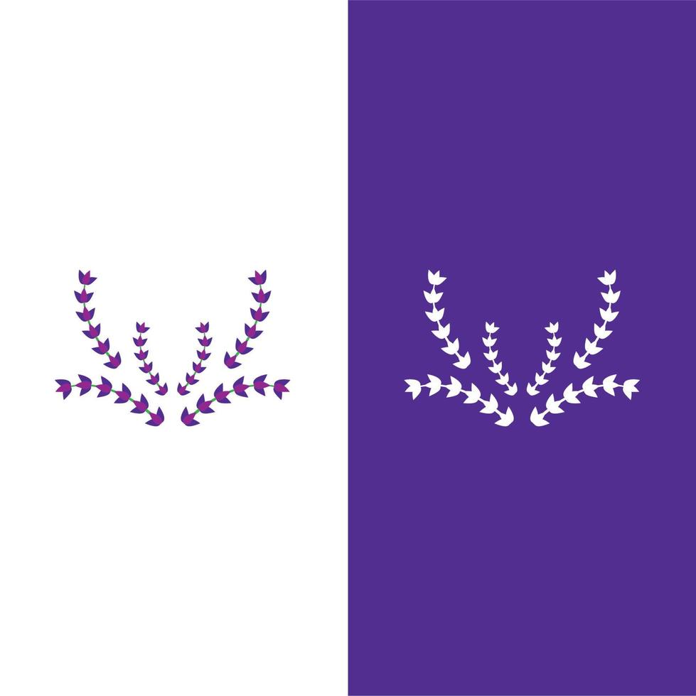 vector de logotipo de flor de lavanda fresca