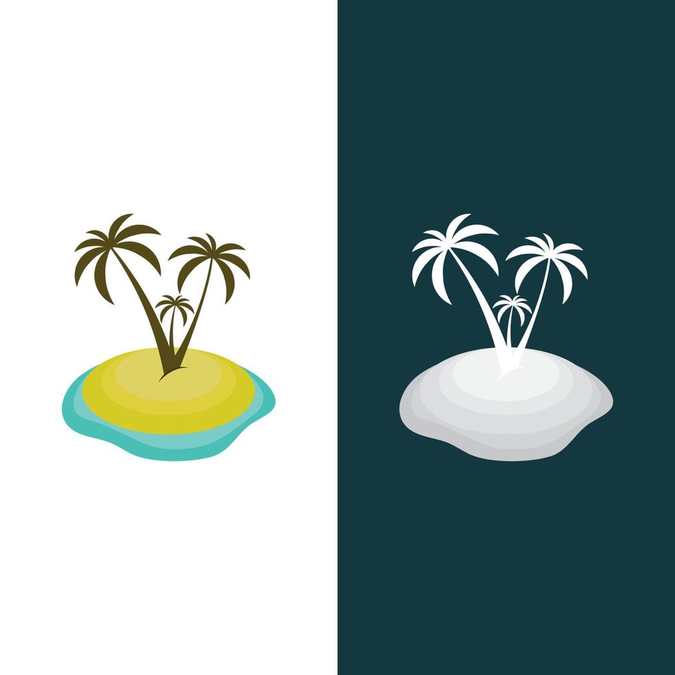 Palm tree summer logo template vector