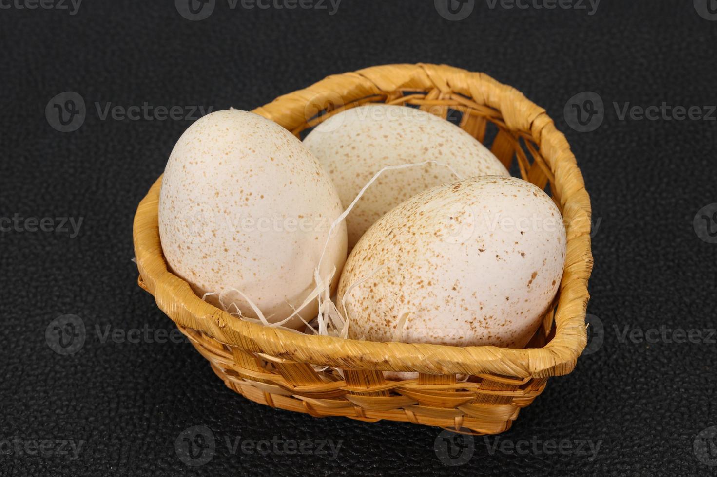 Three big raw turkey egg photo