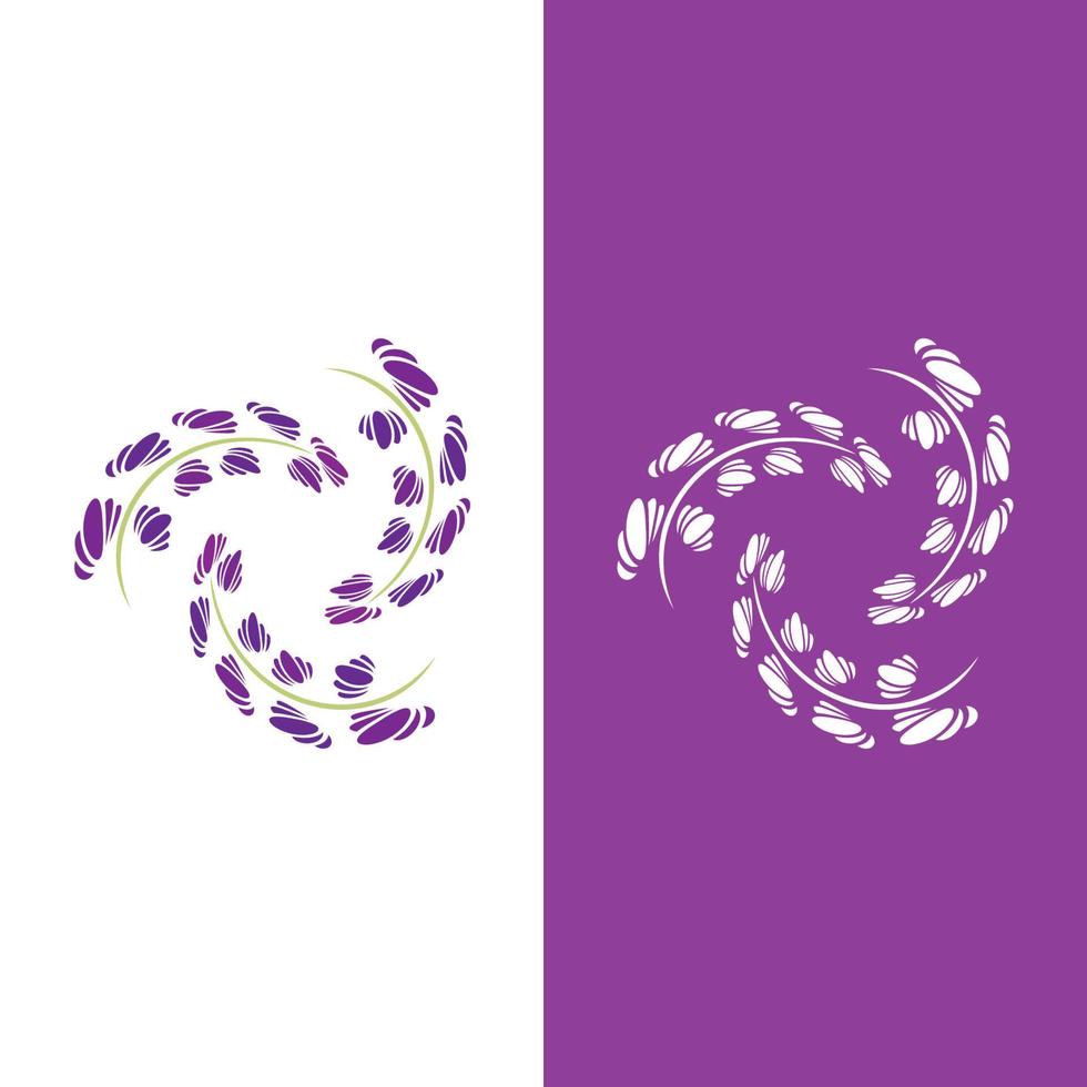 vector de logotipo de flor de lavanda fresca