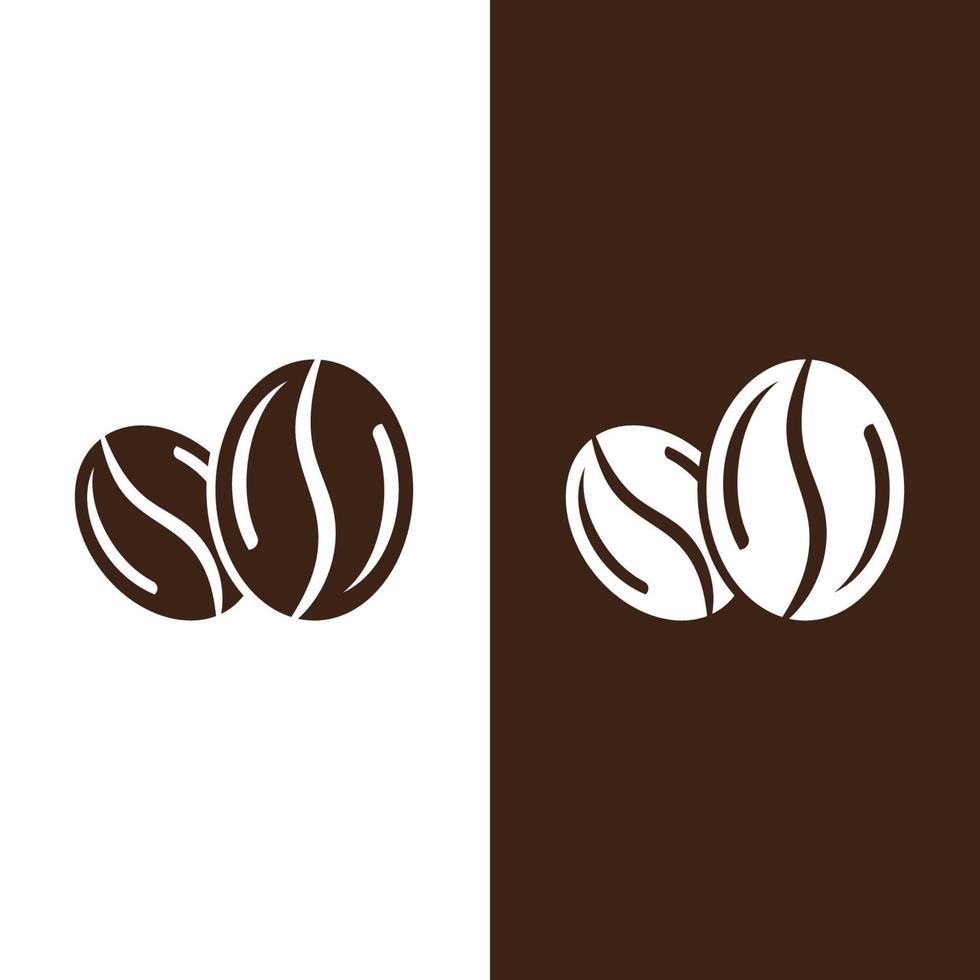 plantilla de vector de icono de grano de café