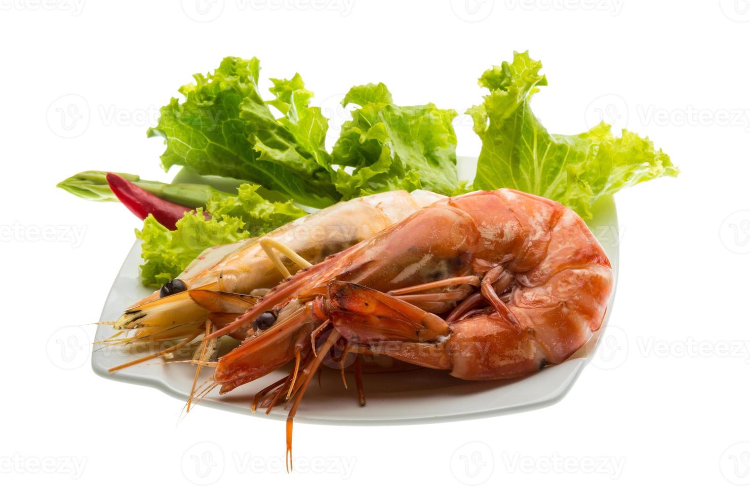 Boiled king prawns photo