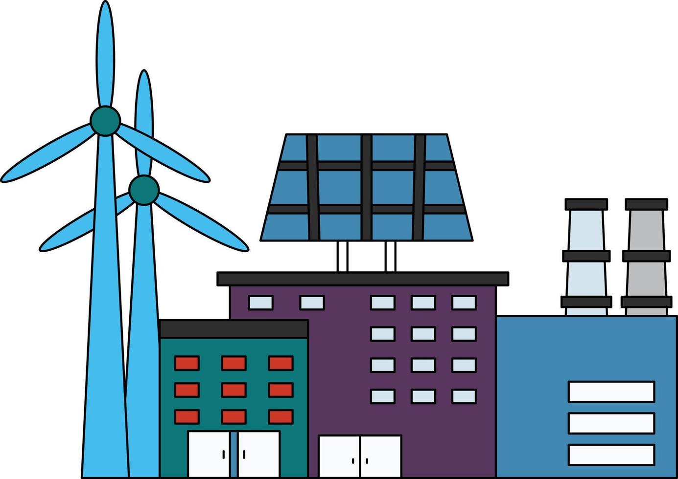 es una planta de energía ambiental. vector