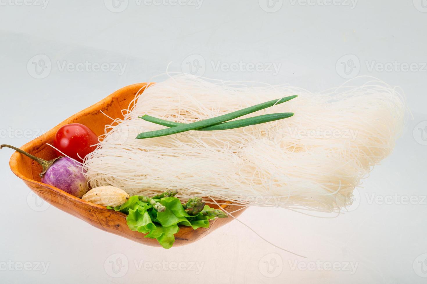 Raw rice noodles photo