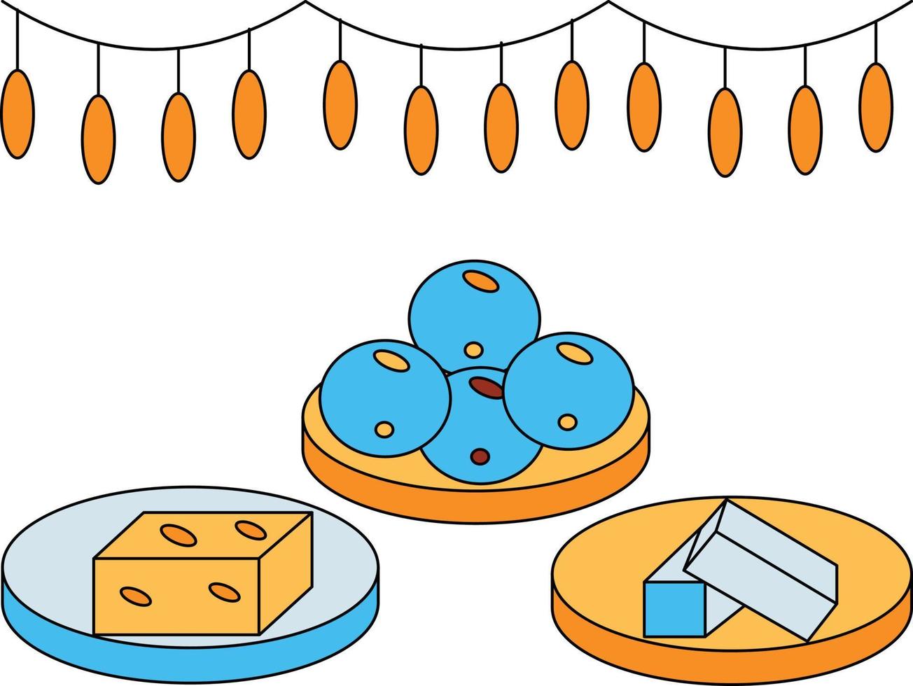 These are Diwali sweets. vector