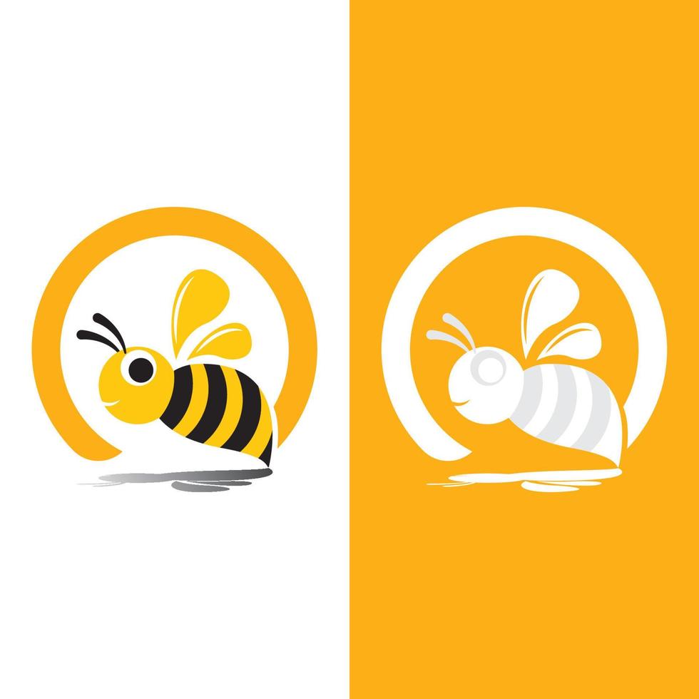 abeja logo vector icono ilustración