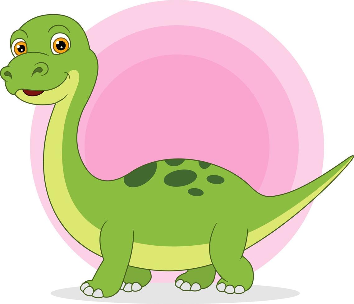 dibujos animados divertido pequeño brontosaurio dinosaurio vector