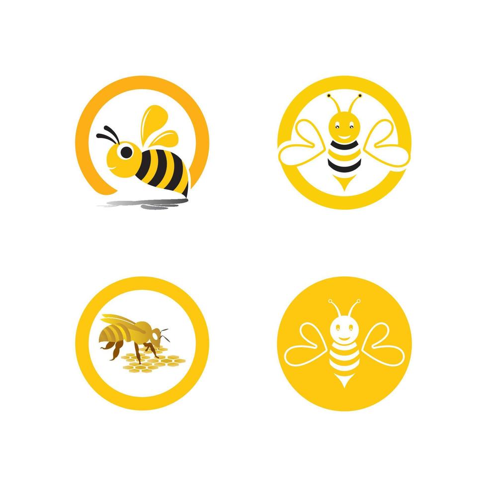 Bee logo vector icon illustration