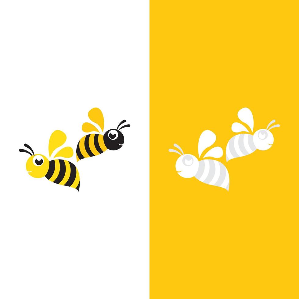 Bee logo vector icon illustration