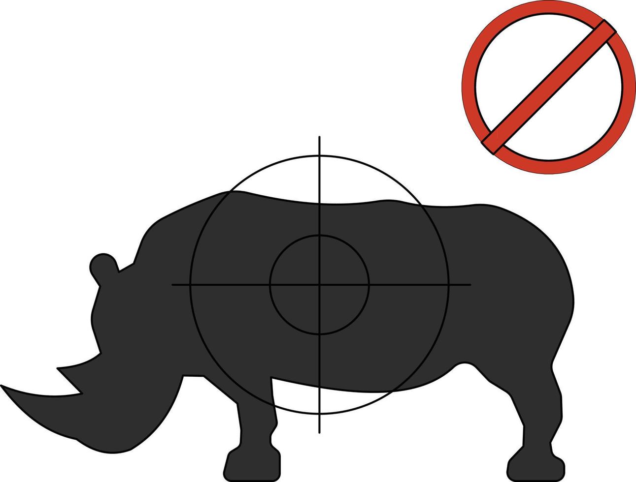 Hunting is banned due to environmental issues. vector