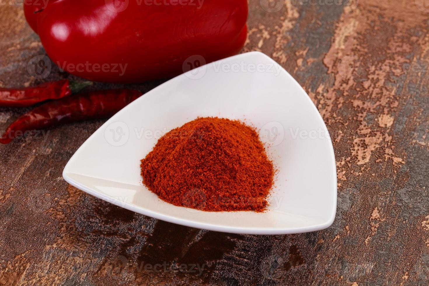 Paprika powder in the bowl photo