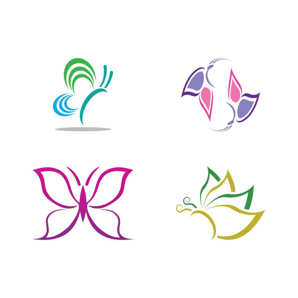 diseño de vector de icono de logotipo de mariposa